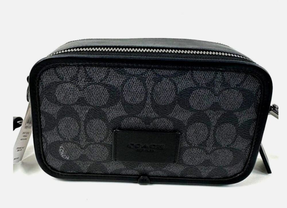Coach CW365 Wyatt Crossbody Bag In Signature Canvas IN Charcoal/Black